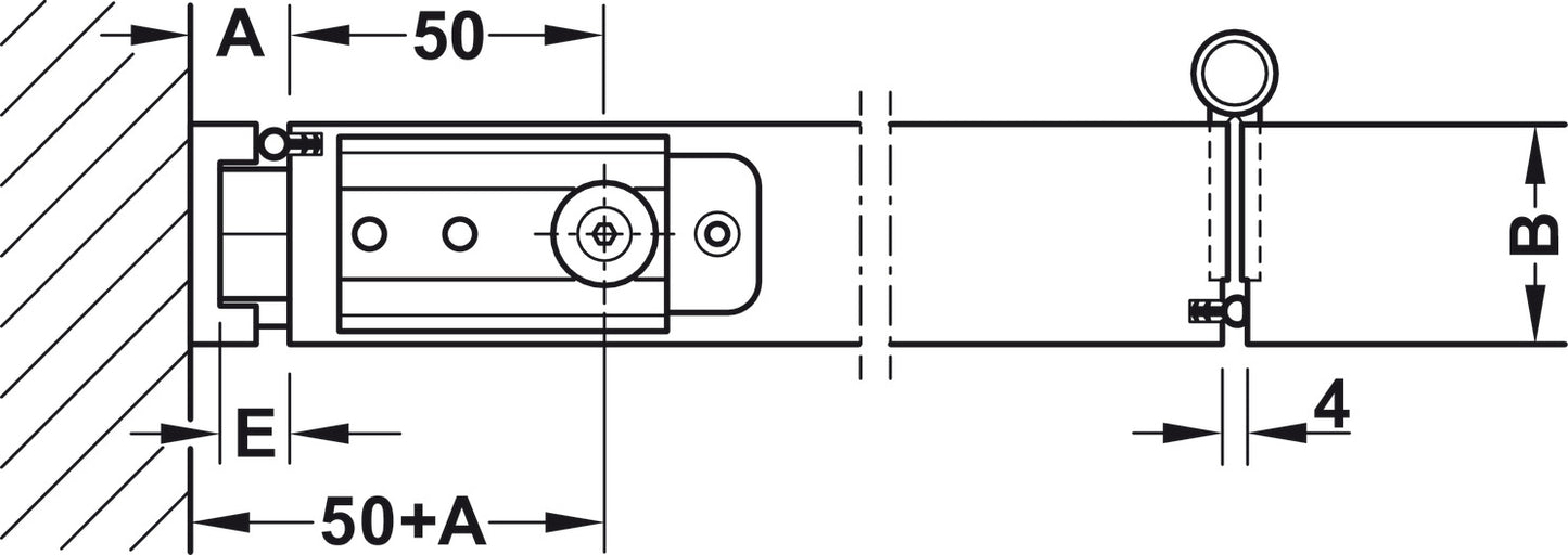 Folding Wall Fitting, Slido W-Fold32 100T, set
