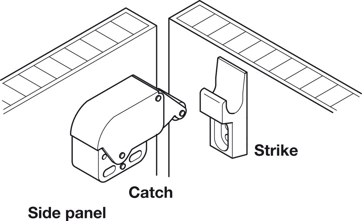 Mini-Latch Automatic Spring Catch, Mini-Latch, for screw fixing, catch