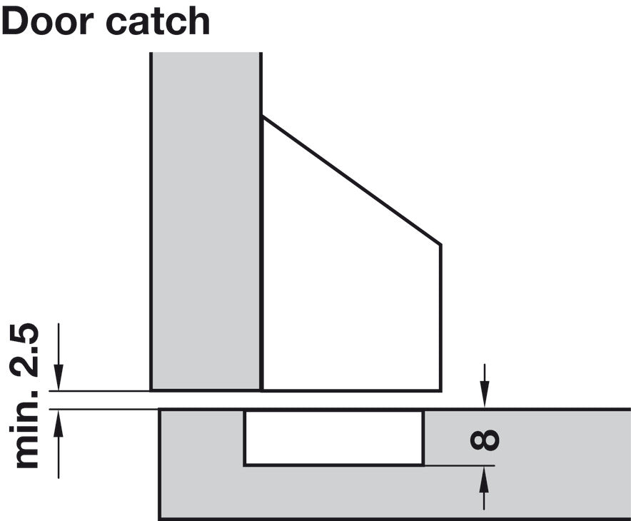 Catch for PUSH Hinge, Press-Fit