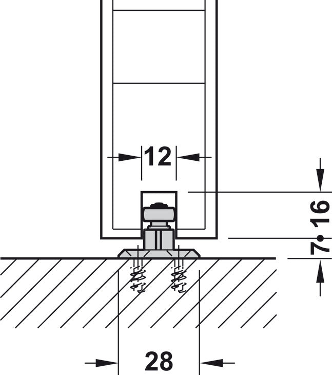 Sliding Door Hardware, Hawa Divido 100 H / Porta 60/100 H/HC -Synchro, set