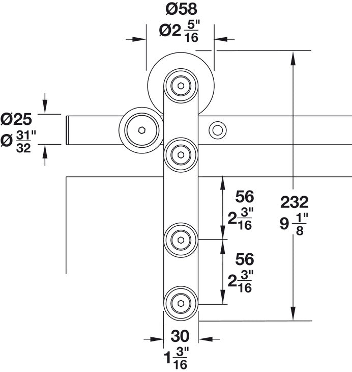 Hollow Stainless Steel Track Set