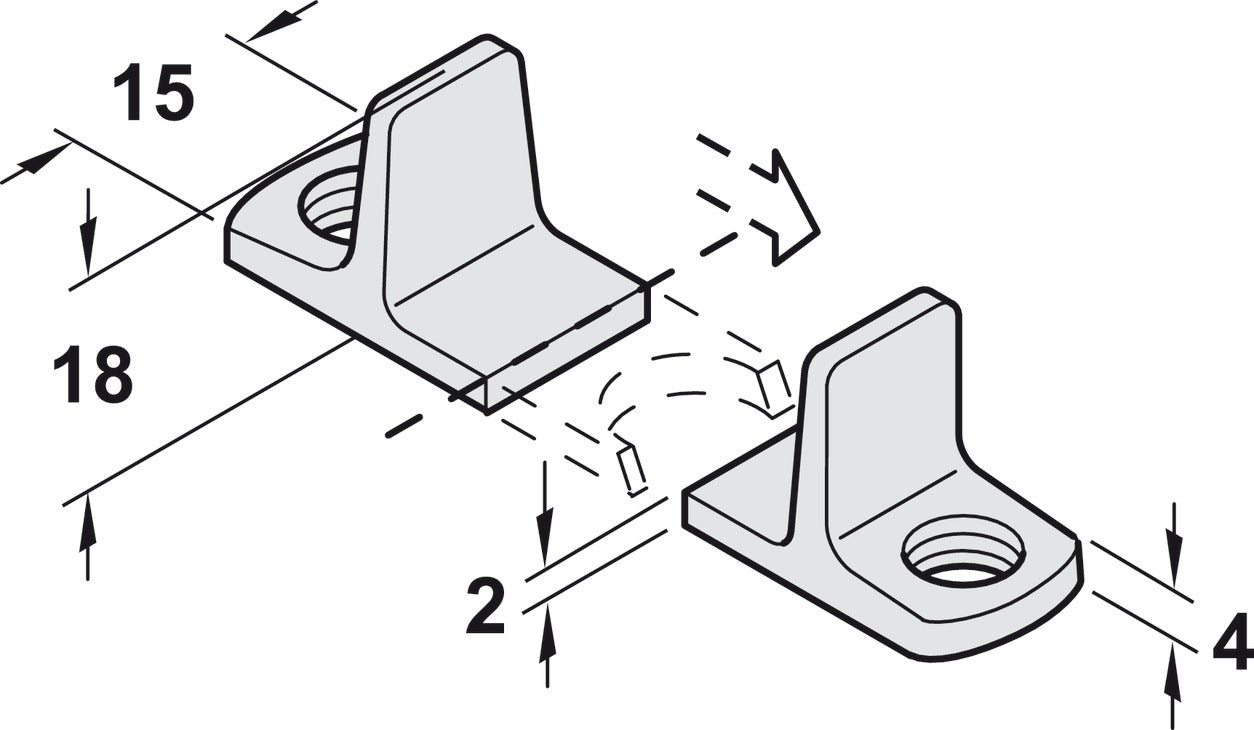 Single Guide, for screw fixing, 2-piece