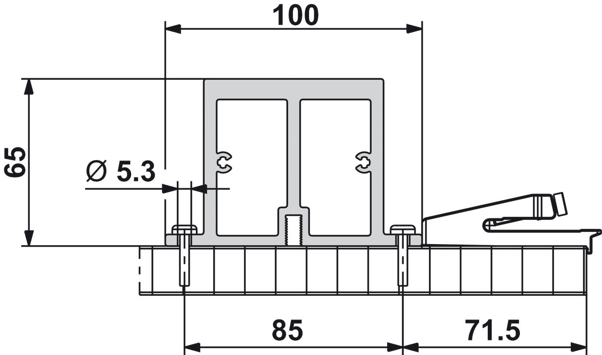Strengthening profile for cabinet top panel, for Concepta 25