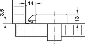 Angled striking plate, for SYMO 3000 Spring Bolt Rim Lock