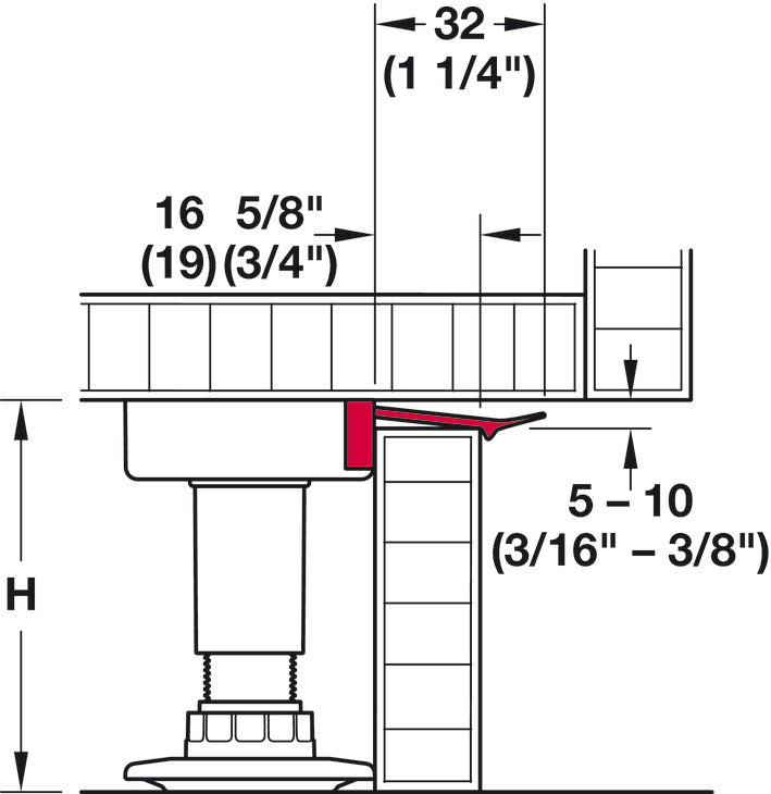 Plinth Holder, also suitable for HÃ¤fele AXILOâ„¢ 78 plinth system