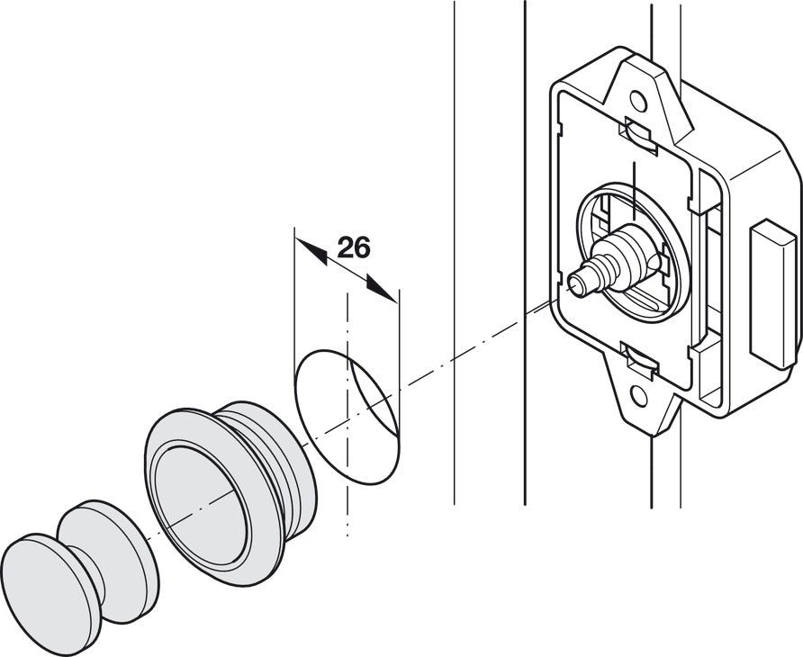 Round Rosette, for Push-Lock