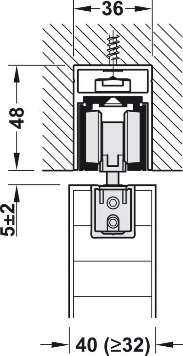 Track set, for Slido D-Line11 pocket door solution