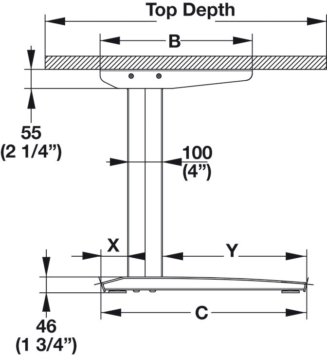 Feet and Top Support Set, for AdjusTable System® Conversion Table