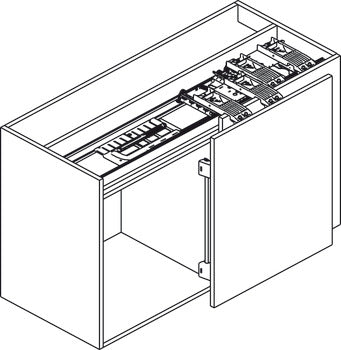 Coplanar Door, HAWA Frontino 20 H OS FB for Upper Cabinets, Complete Set