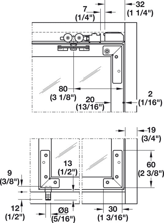 Sliding Door Hardware, Hawa Clipo 26 GR IF, set