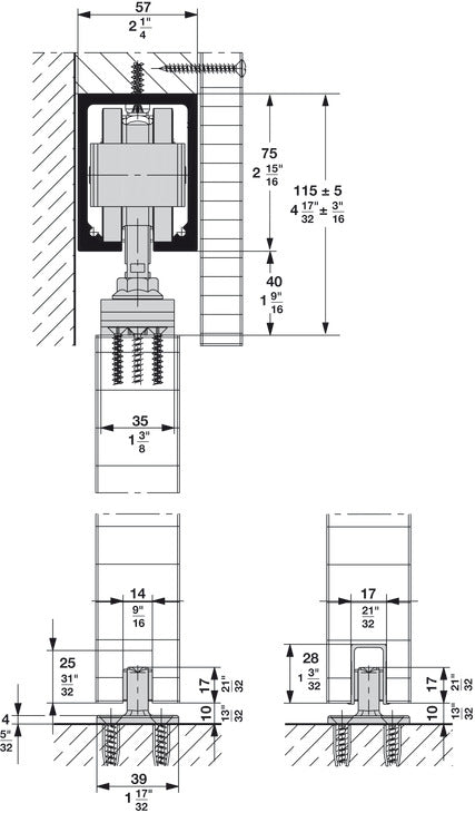 Sliding Door Hardware, HAWA Junior 250/A, set