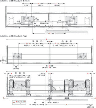 Additional Tracks with Screw Holes, for Hawa Frontino 40