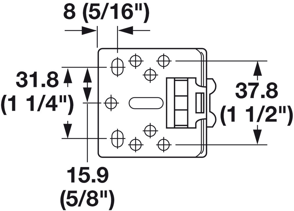 Optional Face Frame Bracket, for Accuride 3832 and 3834 Slides