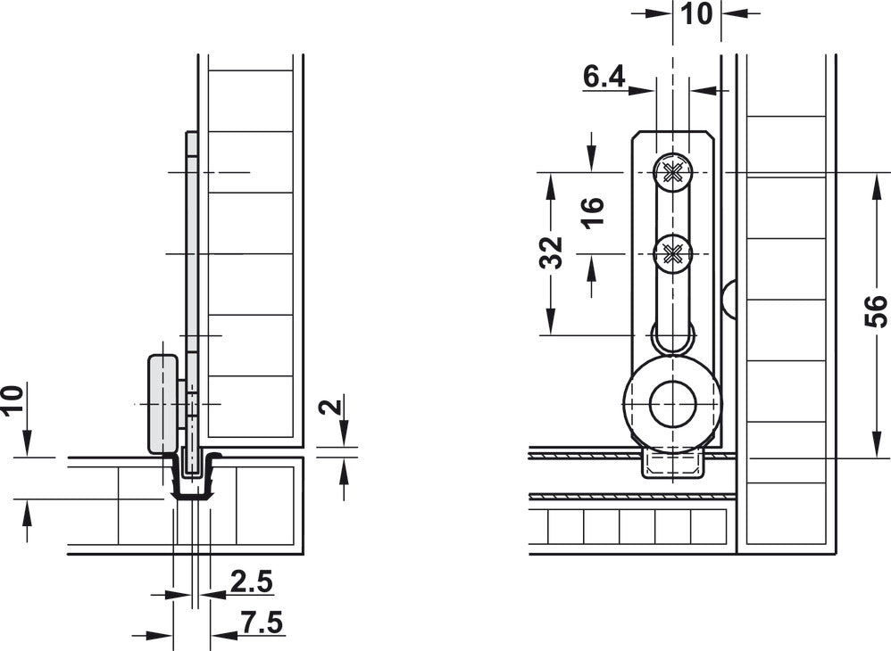 Sliding Door Hardware, HÃ¤fele Slido Classic 20 IF/VF