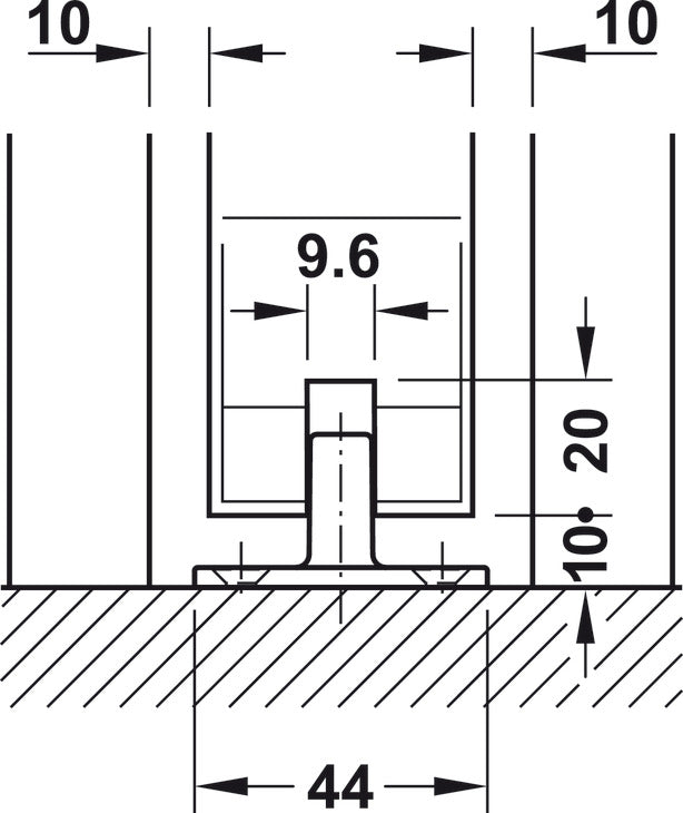 Track set, for Slido D-Line11 pocket door solution