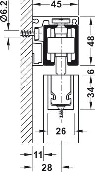 Angle Profile, Pre-Drilled for Upper Tracks