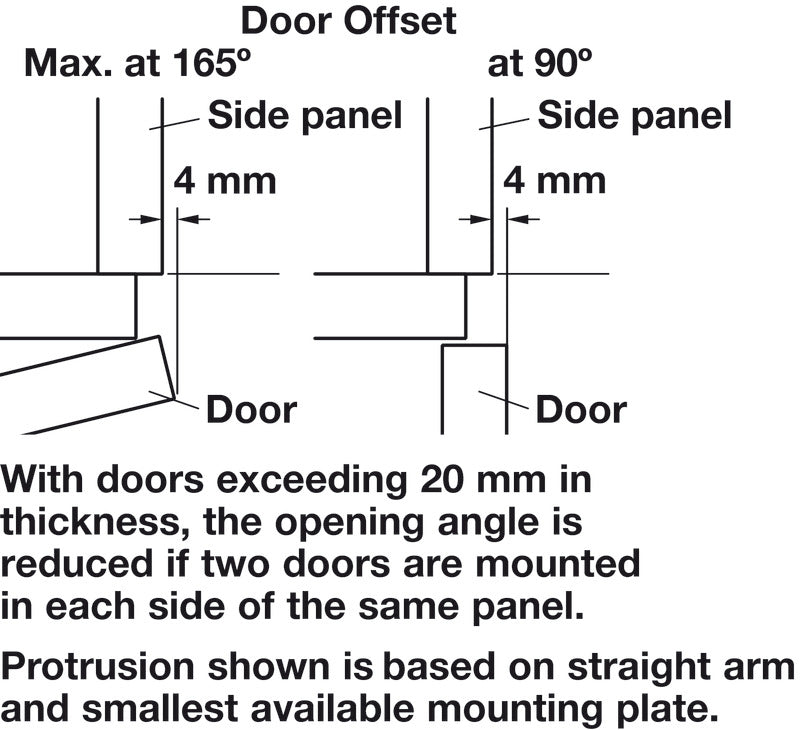 Concealed Hinge, Salice with Zero Protrusion, 155° Opening Angle