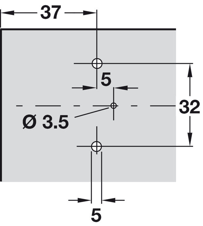 Mounting Plate, Super Compact Cruciform, One Part Plate, for Grass Slide On System Hinges