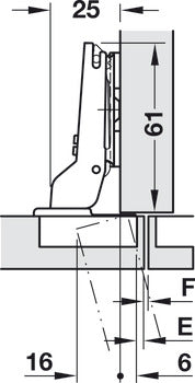 Concealed Hinge, Salice 200 Series, 110° Opening Angle, Half Overlay