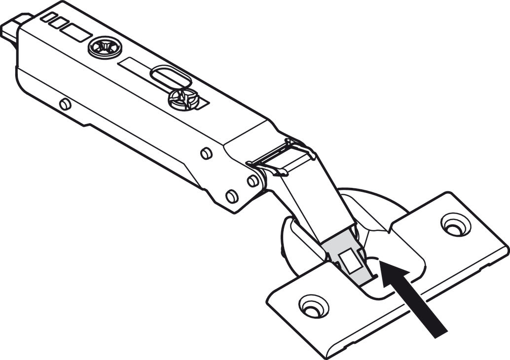 Opening angle restraint, For Tiomos concealed hinge