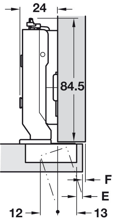 Concealed Hinge, Grass TIOMOS, 94º Opening Angle, Full Overlay