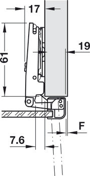 Aluminum Frame Door Hinge, Salice, 105° Opening Angle, Self Closing, Full Overlay