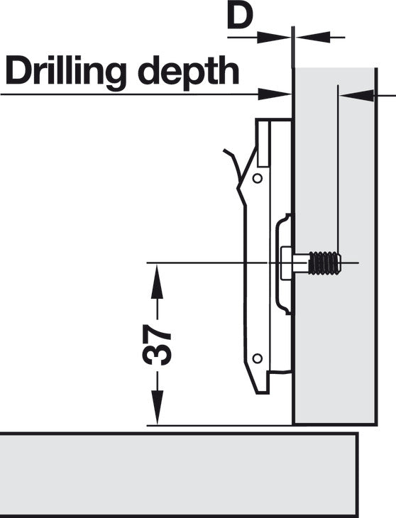 Mounting Plate, Salice, With Pre-Installed Euro Screws