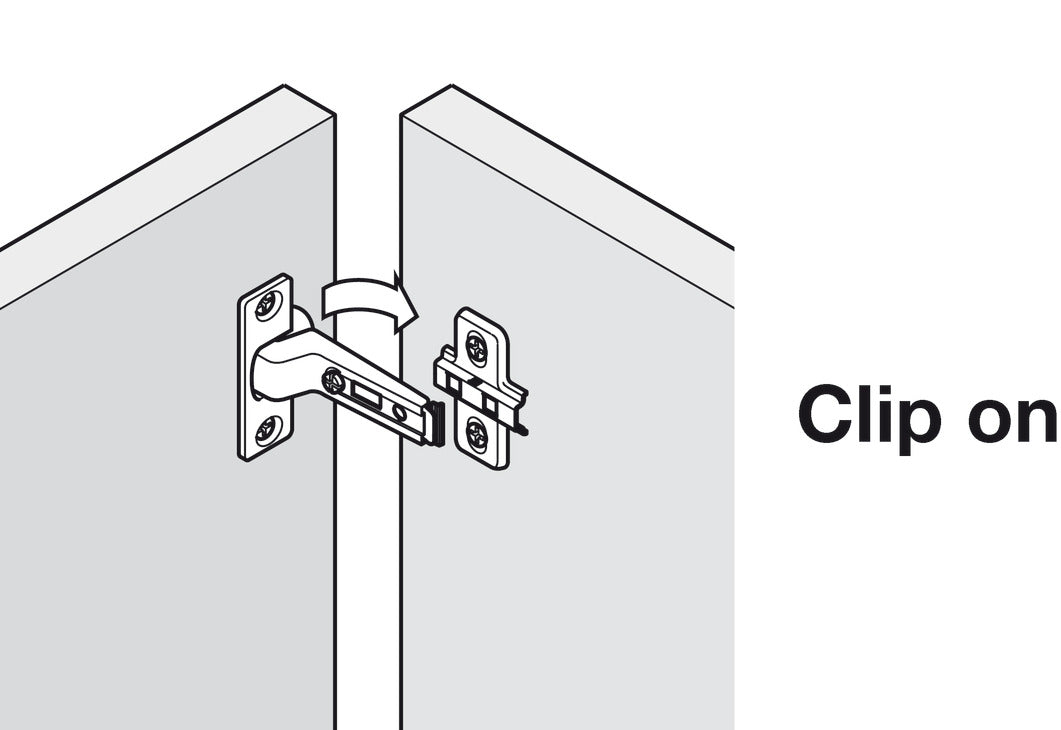 Clip Mounting Plate, Clip-on, For screw fixing with chipboard screws