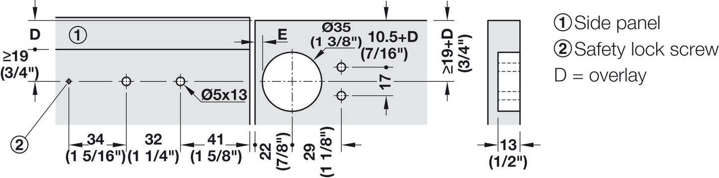 Flap stay Fitting, Salice Pacta