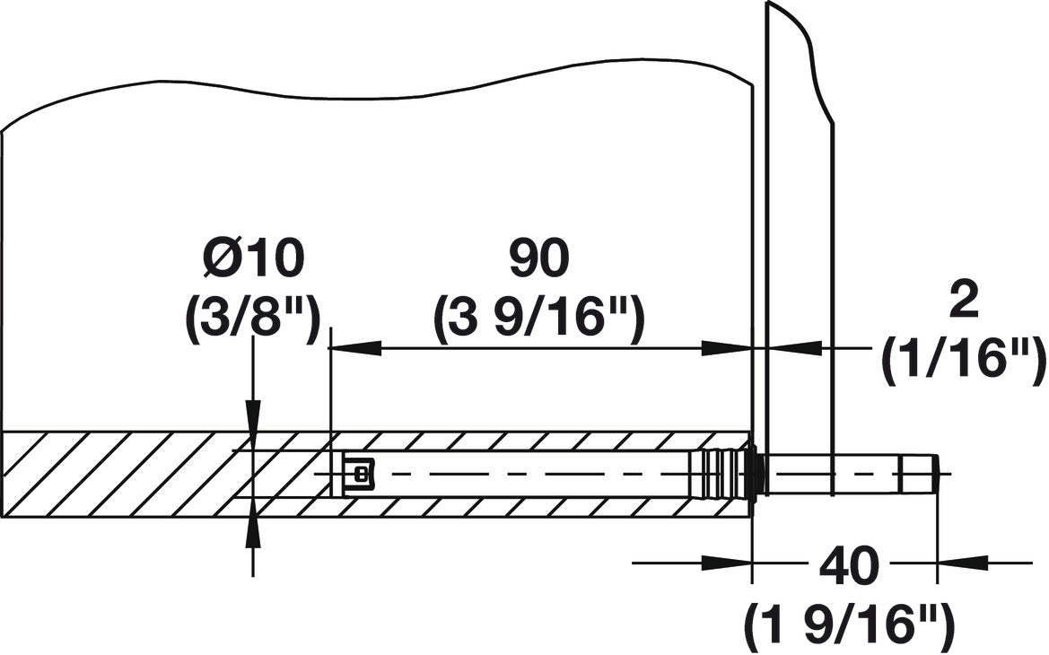 Push-To-Open Door Catch, for Mounting in Drilled Hole