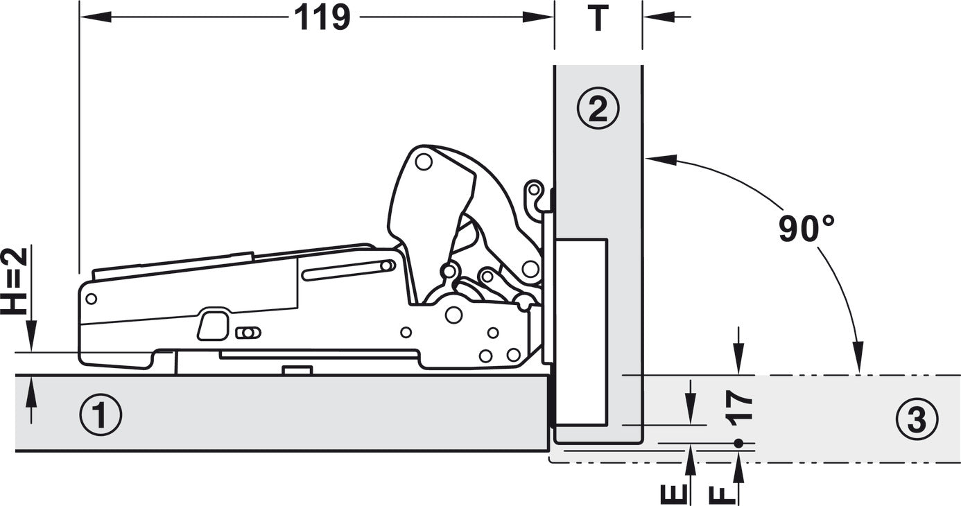 Flap stay Fitting, Salice Pacta