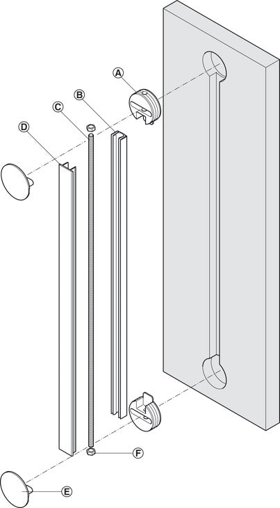 Straightening fitting, HÃ¤fele Planomix, set, for wooden doors
