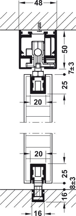 Sliding Door Hardware, Hawa Aperto 60/H, set