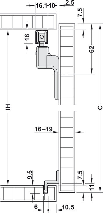 Sliding Door Hardware, Slido F-Line21 20A, set