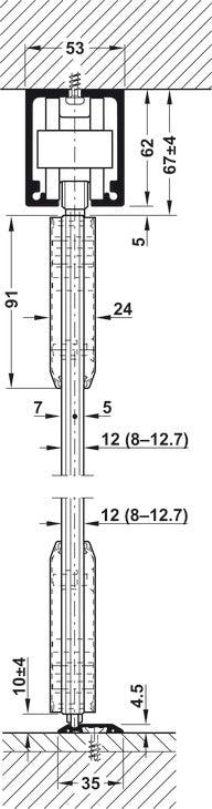 Sliding Door Hardware, Hawa Junior 160/GP, set