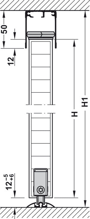 Sliding Door Hardware, Slido R-Aluflex 80W, set