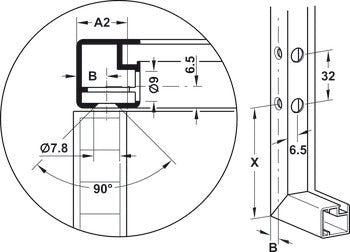 Adapter, for Doors with 20 mm (13/16") Aluminum Frame