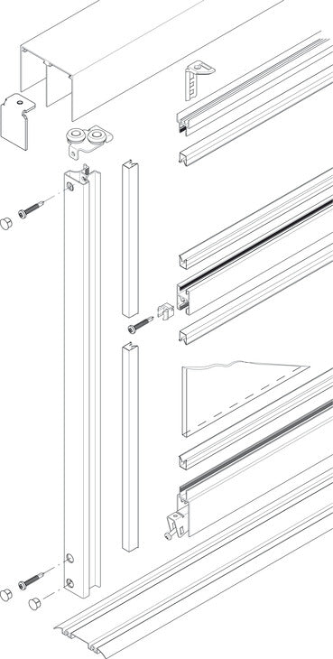 Aluminum Vertical Frame Profile, Silent Aluflex 40