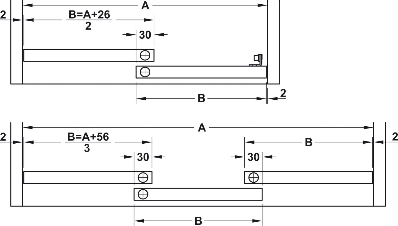 Sliding Door Hardware, Hawa Clipo 36 H IF, set