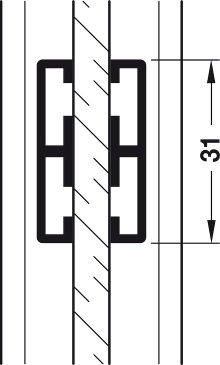 Aluminum Vertical Frame Profile, Silent Aluflex 40