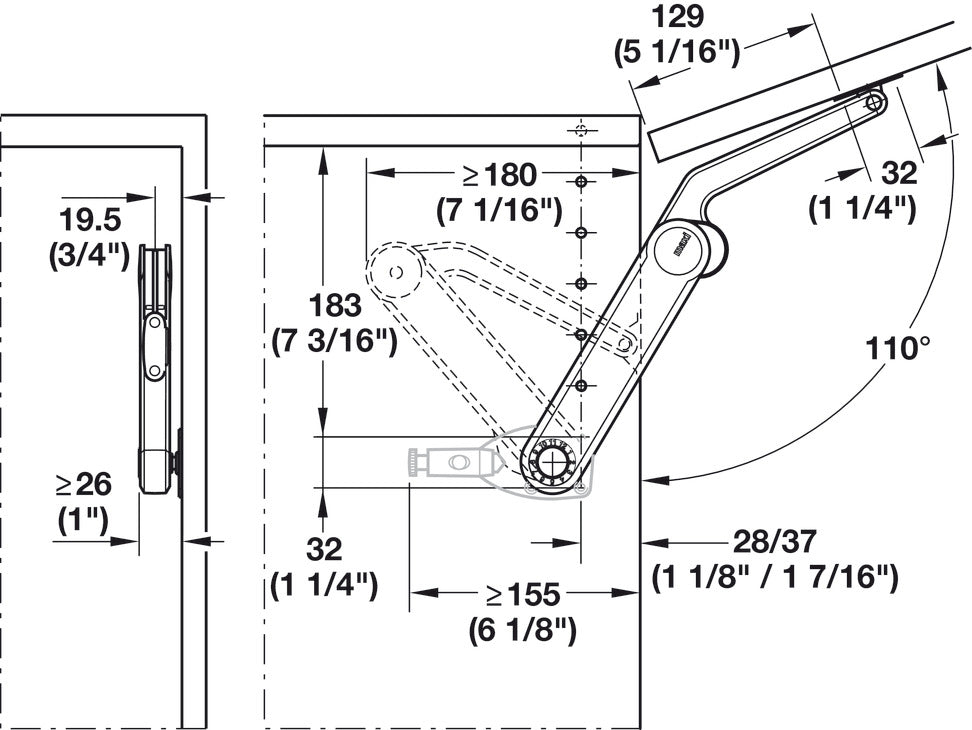 Maxi Cabinet Bracket, Nickel Plated