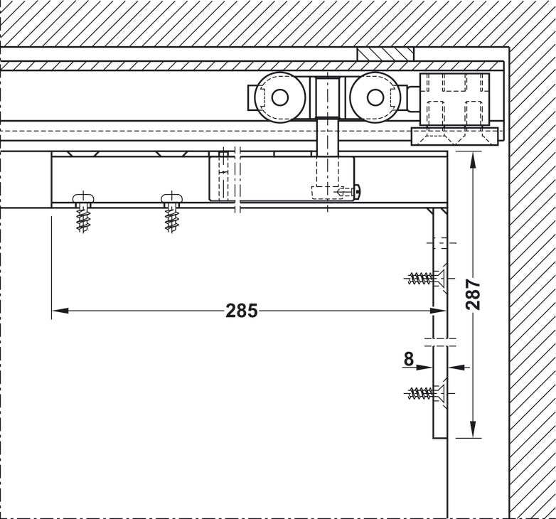 Sliding Door Hardware, Hawa Super 500/B, set