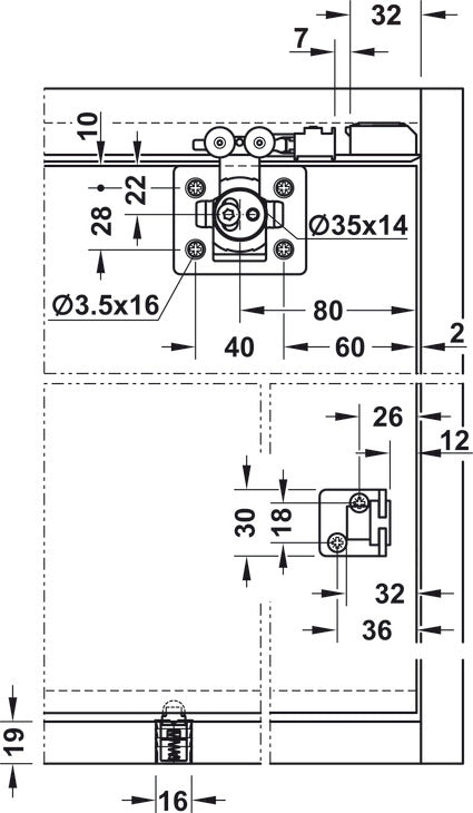 Sliding Door Hardware, Hawa Clipo 26 H IF, set
