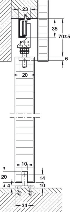 Sliding Door Hardware, HAWA Media 70, set