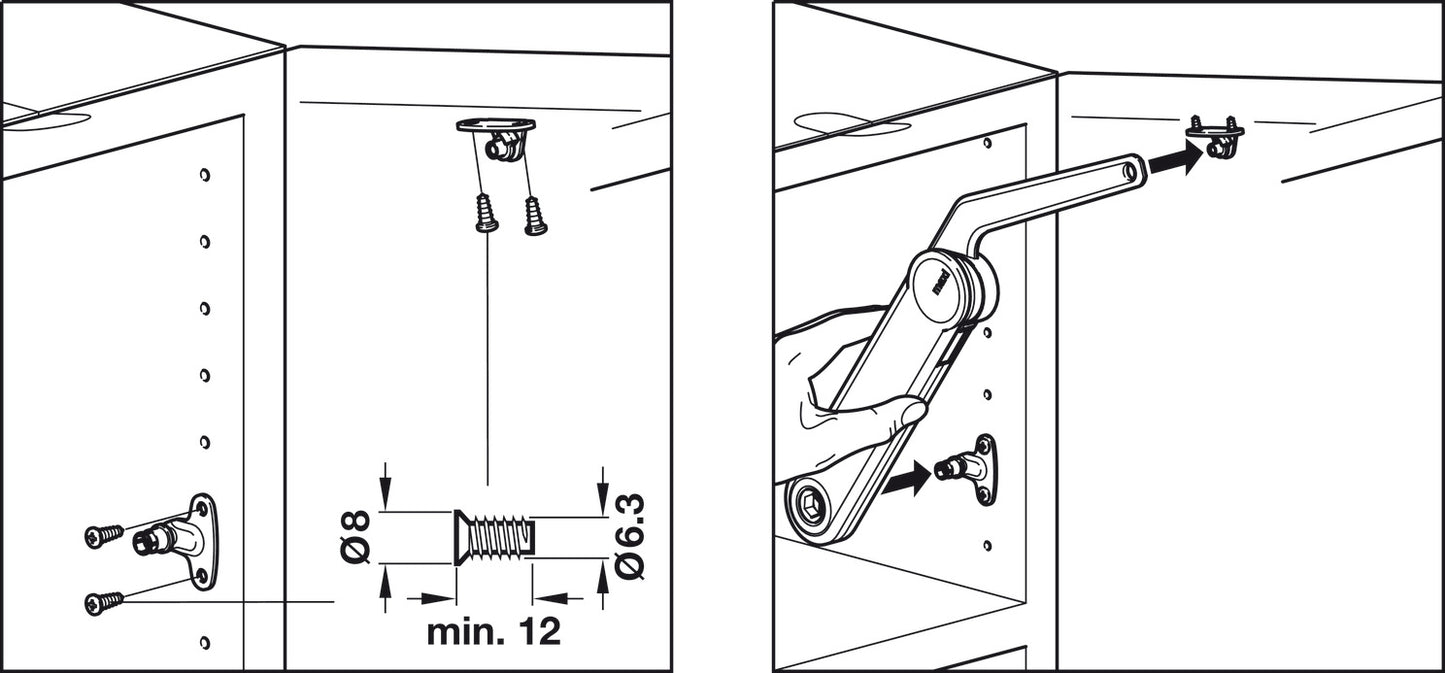 Swing-Up Fitting, Maxi, Complete Set