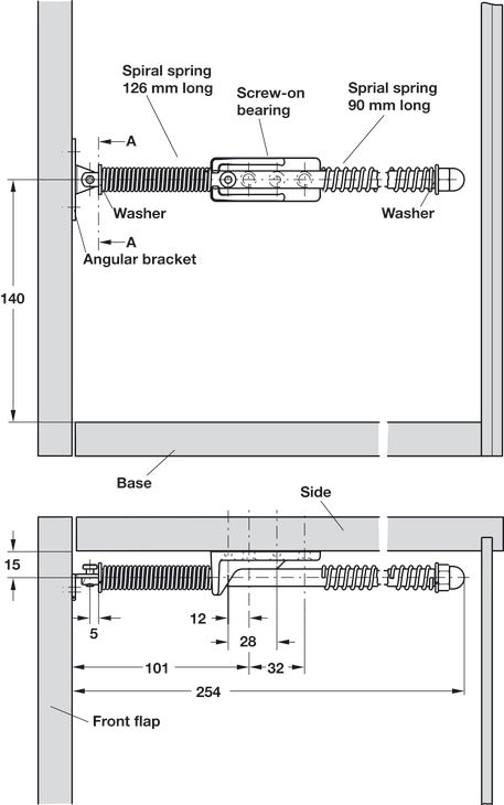 Flap Ex Flap Hinge, for Laundry Hampers