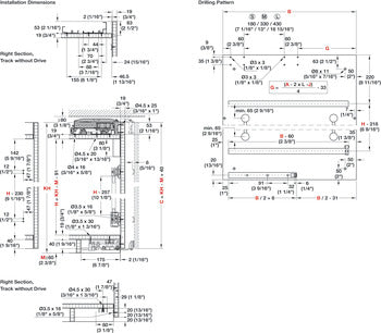 Additional Tracks with Screw Holes, for Hawa Frontino 40