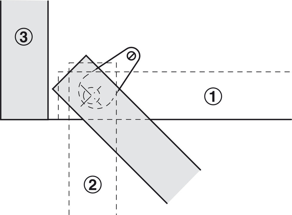Pivot Hinge, 140° Opening Angle, Detachable