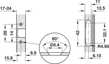 Aluminum Frame Door Hinge, Salice, 105° Opening Angle, Self Closing, Full Overlay