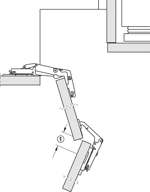 Pie-Cut Corner Hinge, Salice, 70° Opening Angle, Self Close, Nickel-Plated